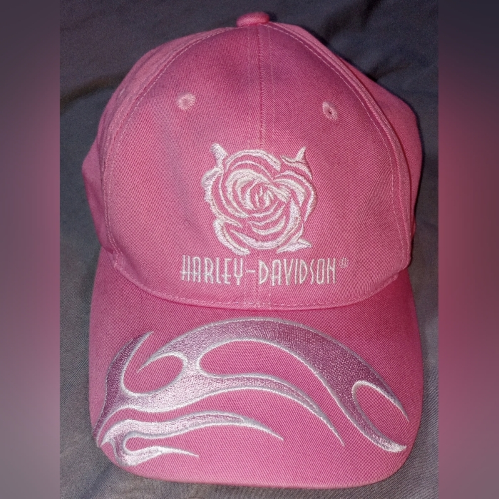 NWO Tags Harley-Davidson Pink Hat with Silver Design -One Size Fits All